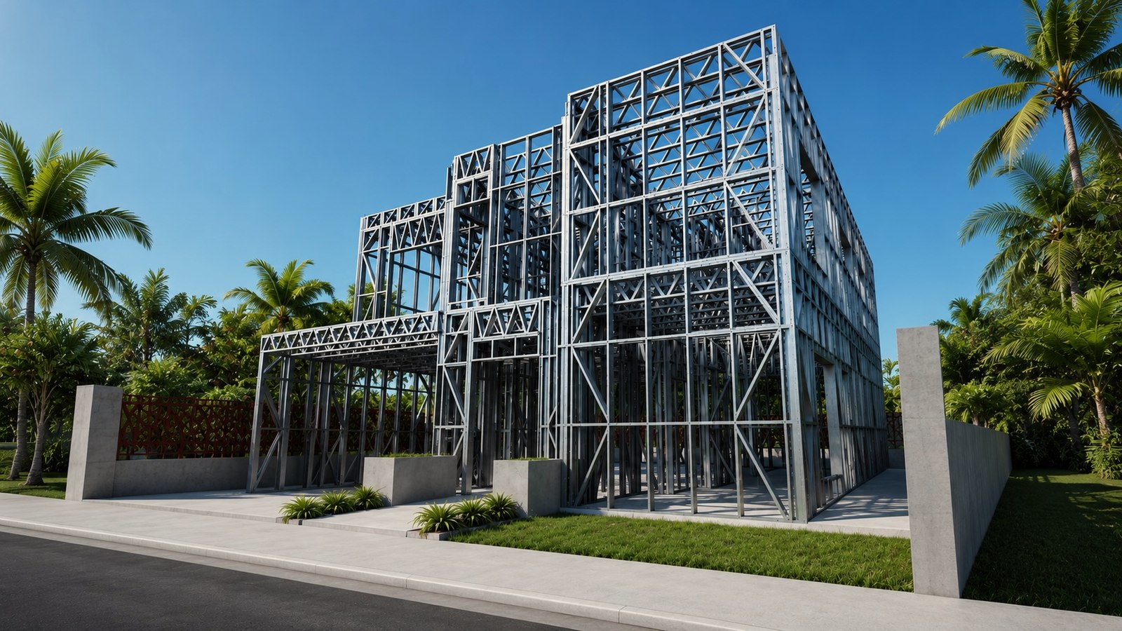 The Blue Hole steel structural frame