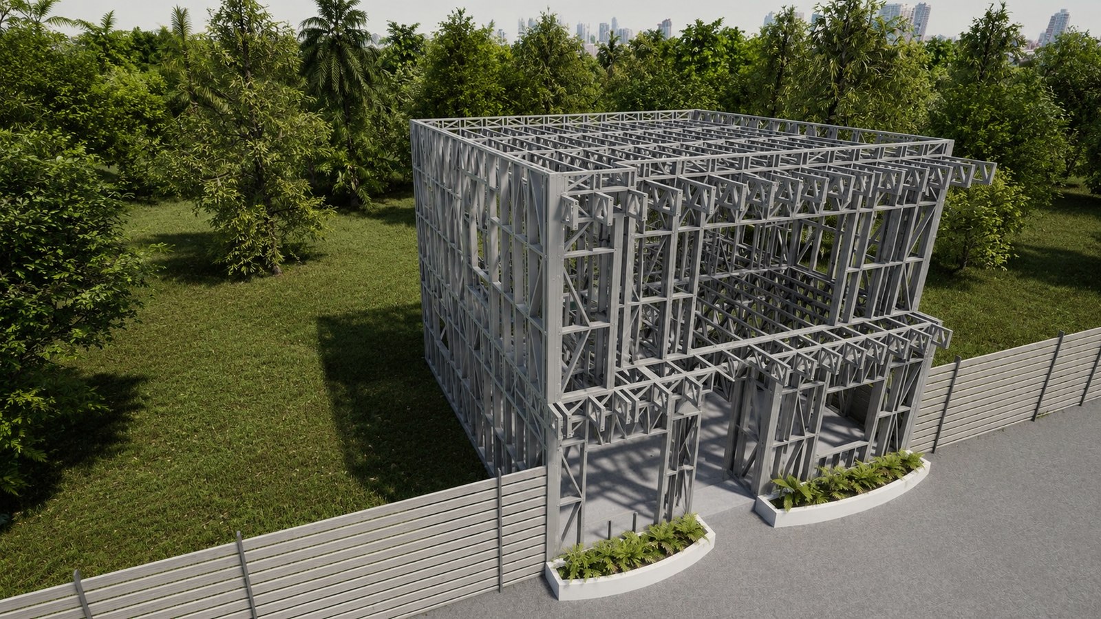 The Mopan steel structural frame